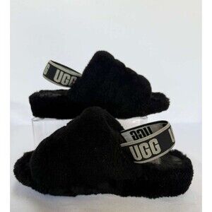 UGG Fluff Yeah Slide Slippers Black Women’s 7 EU 38 Shearling